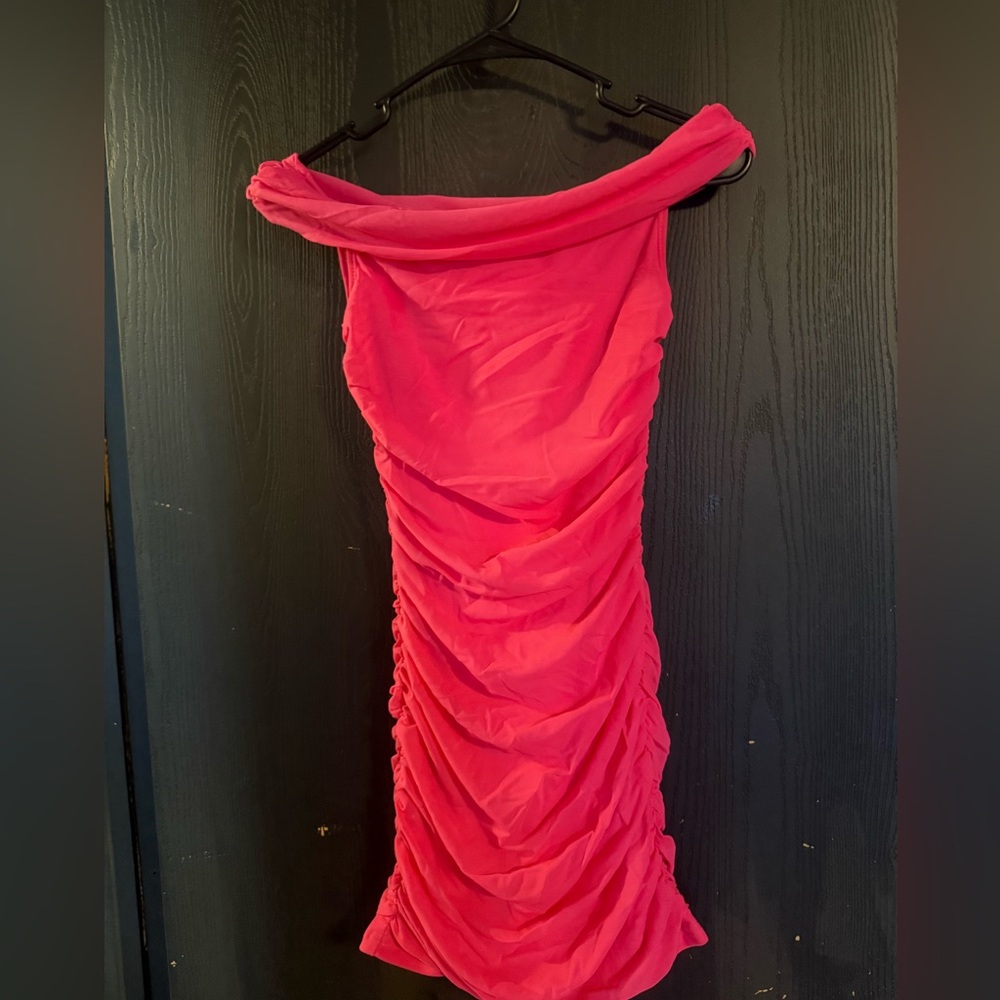Elegant Pink Off-Shoulder Dress